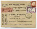 FRANCE - FICTIFS F58 + F86 / VALEUR À RECOUVRER, COURS D´INSTRUCTION NANCY LE 22/11/1954 - TB - Phantom