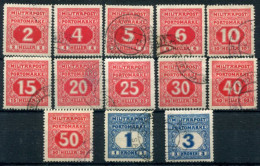 BOSNIA & HERZEGOVINA 1916  1916-18 Postage Due Set Used.  Michel Porto 14-26 - Bosnie-Herzegovine