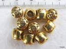 Lot De 4 Perles Intercalaires En Métal Doré 8x8,5mm Trou 4mm - Perlas