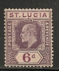 ST. LUCIA  - 1907 Yvert # 58 - MLH - Expert Cancel At Back - St.Lucia (...-1978)