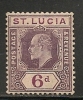 ST. LUCIA  - 1907 Yvert # 58 - MLH - Expert Cancel At Back - Ste Lucie (...-1978)