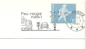 Suisse: Flamme "  Feu  Rouge - Halte ! " Sur Carte Postale CF - Accidents & Road Safety