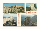 Cp, Midi Pyrénées, Châteaux Cathares, Citadelles Vertigineuses, Multi-Vues, Voyagée 1986 - Midi-Pyrénées