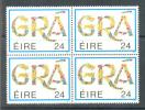 1989 IRELAND 24 P. VALENTINE DAY MICHEL: 669 BLOCK OF 4 MNH ** - Nuovi