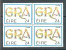 1989 IRELAND 24 P. VALENTINE DAY MICHEL: 669 BLOCK OF 4 MNH ** - Unused Stamps