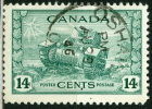 Canada 1943 14 Cent Ram Tank Issue #259  Oshawa Cancel - Used Stamps