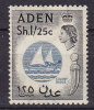 Aden 1956 Mi. 70      1'25 Sh'C Queen Elizabeth II. & Colony Badge MH* - Aden (1854-1963)