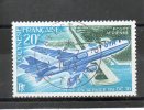 POLYNESIE P Aérienne  DC 10 20f Bleu Turquoise Vert Foncé Bleu 1973n°74 - Gebruikt