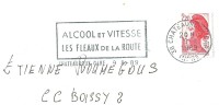 France: Flamme Sur DV De Lettre ( Alcool Et Vitesse Les Fléaux De La Route) - Accidents & Road Safety