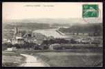 CPA  ANCIENNE- FRANCE- PONT-SUR-YONNE (89)- VUE GENERALE DU VILLAGE ET DES CULTURES- LE PONT- MEULE DE FOIN- ANIMATION - Pont Sur Yonne