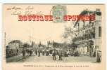 91 - VIGNEUX - Place Principale Un Jour De Fete - Hotel - Carte En Très Bon Etat - Dos Scané - Vigneux Sur Seine