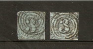 Anciens états D Allemagne Tour Et Taxis états Du Sud 1852 N 33 Et 33a  Avec Charniere Dans L Etat - Used