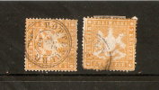 Anciens états D Allemagne Wurtemberg 1859  N 17 A Et B   Avec Charniere - Oblitérés