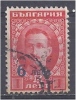 BULGARIA 1924 King Boris III  Overprint - 6l. On 1l. - Red   FU - Used Stamps