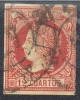 Sello 12 Cuartos Isabel II 1860,  Rueda Carreta 43 Santander, Num 53 º - Used Stamps