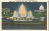 USA – United States – Beautiful Fountain On Capitol Plaza By Night, Washington DC, Unused Linen Postcard [P6316] - Washington DC