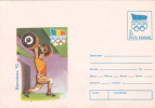 Haltérophilie Weightlifting 1992  Olympic Games Barcelona Stationery Cover Entier Postal Unused Romania. - Pesistica