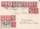 Inflation 1946 Sept 24  Cover  15 Stamps King Mihai From Cluj To Sighisoara , Romania. - Briefe U. Dokumente