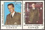 Congo - Brazzaville 1977 Mi# 599-600 Used - King Baudouin Of Belgium And Charles De Gaulle, President Of France - Gebraucht