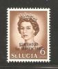 Saint Lucia 1967 Statehood Overprint On QE II Unlisted 6c Black Overprint  MNH - St.Lucia (1979-...)