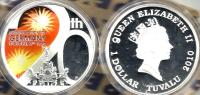 TUVALU $1 UNIFICATION OF GERMANY 20 YEARS COLOURED FRONT QEII BACK 2010 SILVER PROOF READ DESCRIPTION CAREFULLY !!! - Tuvalu