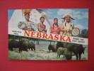 Native Americans  -- Sioux Indian Greetings From  Nebraska   Early Chrome  ===  --== Ref 275 - Native Americans