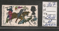 UK - Variety  SG 707 -  Showing Shift Of Color GREEN - USED - Variétés, Erreurs & Curiosités