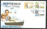 Montserrat 1981 Prince Charles Royal Wedding Normal Size Values On FDC - Official Unaddressed - Montserrat