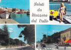 MAZZARA  DEL VALLO  /   Saluti Con Vedutine Viaggiata (difetto) - Mazara Del Vallo