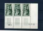 - FRANCE ALGERIE 1952 . BLOC DE 3  BORD DE FEUILLE . DATE - Unused Stamps