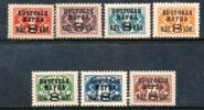 RUSSIA (USSR) -(CP2702)-YEAR 1927-(Michel  317IIYII-323IIYII) Surcharge On Postage Due Stamps With Watermarks-MH *. - Neufs