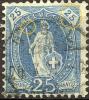 Stehende Helvetia, 25 Rp.blau "Abarten"     1902 - Variétés