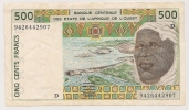 AFRIQUE / AFRICA / MALI - 500 FRANCS - LETTRE D - Malí