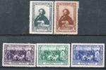 RUSSIA (USSR) -(CP4412)-YEAR 1944-(Michel 932/936 Perforated ) Painter I. E. Repin ...-MNH** - Unused Stamps