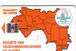 GUINEE CARTE DU PAYS ORANGE 150U UT N° ROUGES C55..... - Guinea