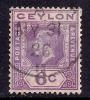 CEYLON 1921 - 32 KGV 6ct USED STAMP SG 343 (A57) - Ceylan (...-1947)