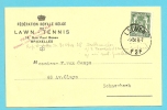 425  Op Kaart Met Hoofding FEDERATION ROYALE BELGE DE LAWN - TENNIS / BRUXELLES Met Stempel LEUVEN - 1935-1949 Petit Sceau De L'Etat