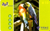 TARJETA DE CHINA  DE DOS GUACAMAYOS (2-4)  (LORO-PARROT) - Parrots