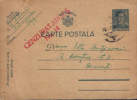 Romania-Postcard 1941- King Michael, Blue, 4 Lei Censored Arges Stamped No. 14 Red - 2. Weltkrieg (Briefe)