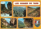 CPM Gorges Du Tarn / Lacets, La Malène / Détroit / Encorbellement / Blason / Voyagé Timbre 1988 - Other & Unclassified