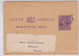 AUSTRALIE Du SUD - BANDE JOURNAL (ENTIER POSTAL) Pour MELBOURNE (VICTORIA) - Storia Postale