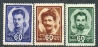 RUSSIA (USSR) -(CP4807)-YEAR 1948-(Michel 1198/1200)- Civil War Heroes: Lazo,Chapaev And Schors -MNH ** - Unused Stamps