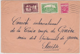 ALGERIE - 1942 - YVERT N° 165+105+110 Sur LETTRE De ORAN Pour GENEVE CROIX-ROUGE (SUISSE) - PRISONNIERS DE GUERRE - Storia Postale