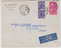 ALGERIE - 1940 - LETTRE De ALGER GARE Par AVION Pour GENEVE CROIX-ROUGE (SUISSE) - PRISONNIERS De GUERRE - Covers & Documents