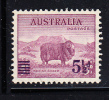 Australia Scott #190 Mint Hinged 5 1/2p Surcharge On 5p Merino Sheep - Mint Stamps