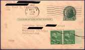 USA 1c Washington + 2 Stamps 1c Green Jefferson, CANCELLATION MAY 2 1949, From Saint Paul, Minn. To Martigny Switzerland - 1941-60