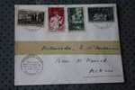 1955 RABAT MAROC  EX PROTECTORAT FRANCAIS OMEC PREMIER JOUR SUR LETTRE TIMBRES CAMPAGNE & SOLIDARITE P/ MEKNES ECOLES EN - Brieven En Documenten