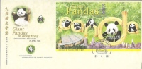 FDC Hong Kong 1999 Giant Panda S/s Rare Animal WWF Bamboo Bear - Orsi