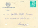 " Colegio Compañia De María, La Coruña " Circulada A Zaragoza 1969, Tarjeta Postal, Taladros De Archivo - Storia Postale