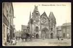 CPA  ANCIENNE- FRANCE- BLANGY-SUR-BRESLE (76)- PLACE DE L'EGLISE EN GROS PLAN-TRES BELLE ANIMATION-POSTE- CALECHE- PAVÉS - Blangy-sur-Bresle